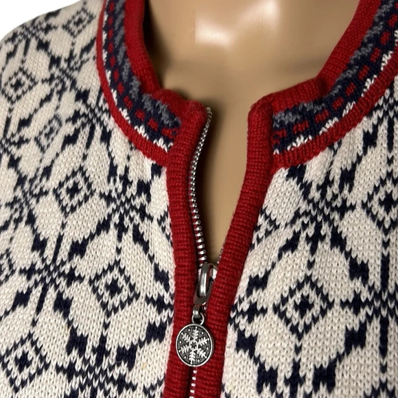 Northern Reflections nordic,chunky knit  sweater,cotton,front zip,thick,EC - Picture 3 of 14